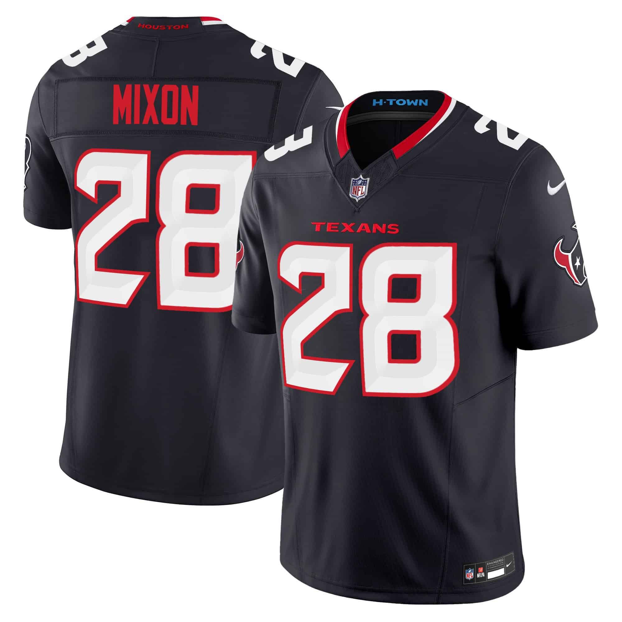 Men Houston Texans #28 Mixon Black 2024 Nike Vapor Limited NFL Jersey style 1
